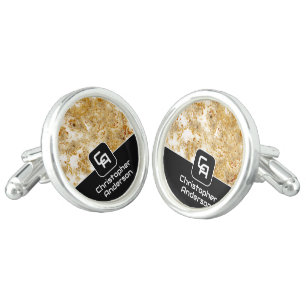 Stone Gold Monogram Cufflinks
