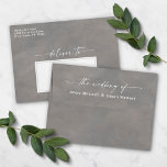 Stone Gray Watercolor A7 5x7 Wedding Invitation Envelope<br><div class="desc">Watercolor in Stone Gray A7 5x7 inch Wedding Envelopes (other sizes to choose from). This modern wedding envelope design has a beautiful watercolor texture, and bold colors that are perfect for winter. Shown in the Stone Gray colorway. With a gorgeous signature script font with tails, the ethereal watercolor wedding collection...</div>
