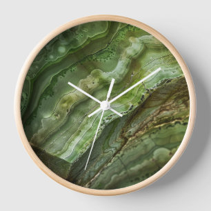 Stone Green Agate Marble Clock
