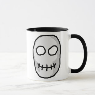Stone Grey and Black Skull. Primitive Style. Mug
