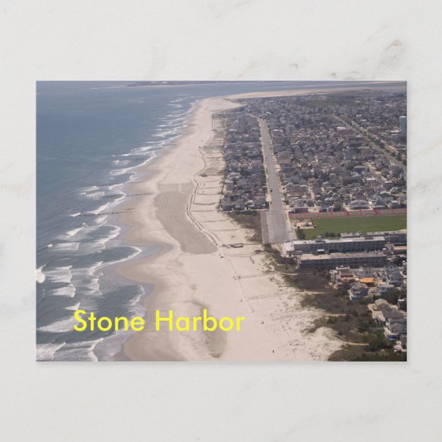 Stone Harbor Beach Aerial Postcard (Front)
