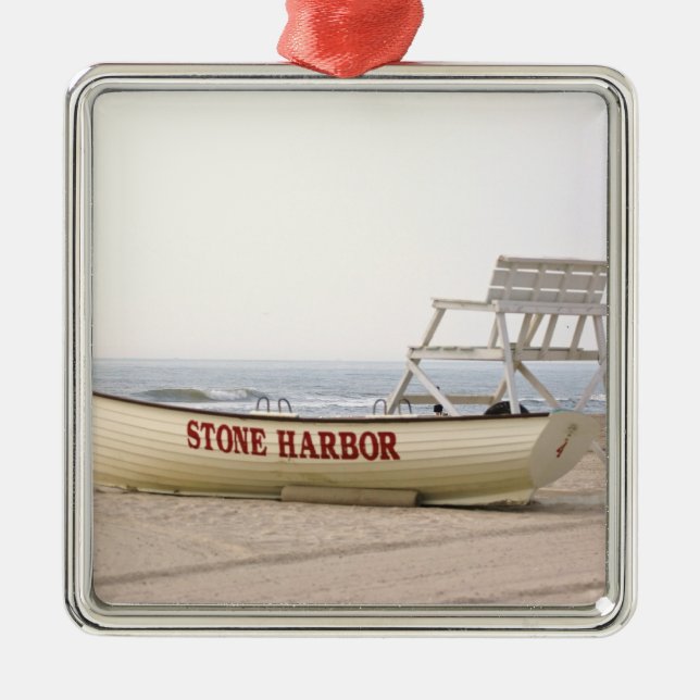 Stone Harbor Lifeguard Boat Ornament (Front)