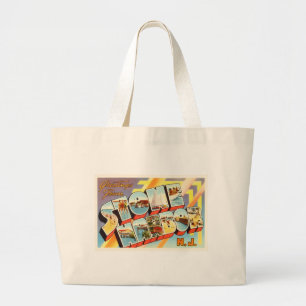 Stone Harbor New Jersey NJ Old Vintage Postcard- Large Tote Bag