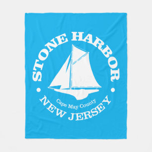 Stone Harbor (sloop) Fleece Blanket