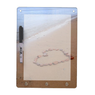 Stone Heart on Sand Beach Dry-Erase Board