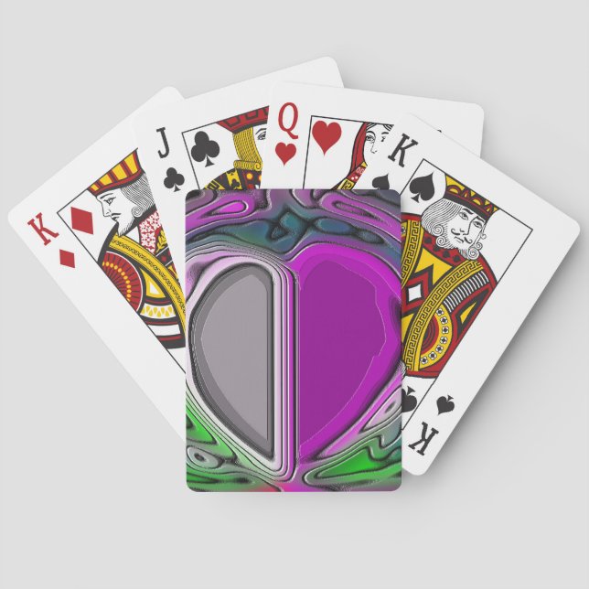 Stone Hearts Abstract Color Playing Cards (Back)