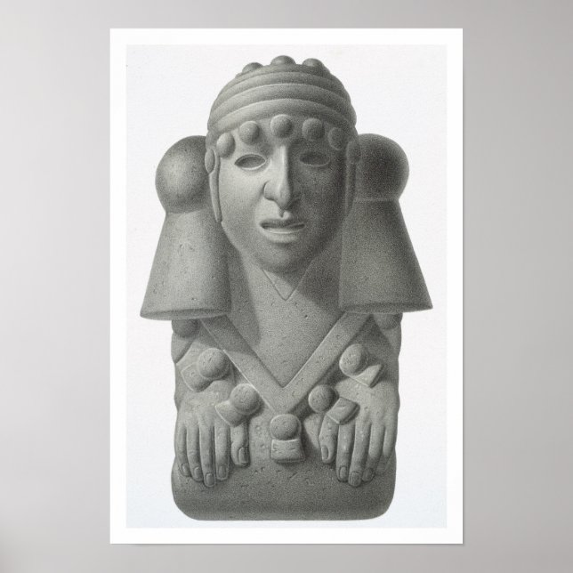 Stone idol of the Rain God Cocijo, plate from 'Anc Poster (Front)