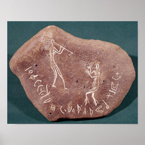 Stone inscribed with a dancer poster