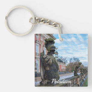 Stone knight statues near palace in Potsdam Keychain