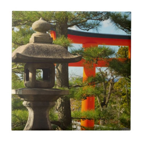 Stone Lantern and Torii Gate Ceramic Tile