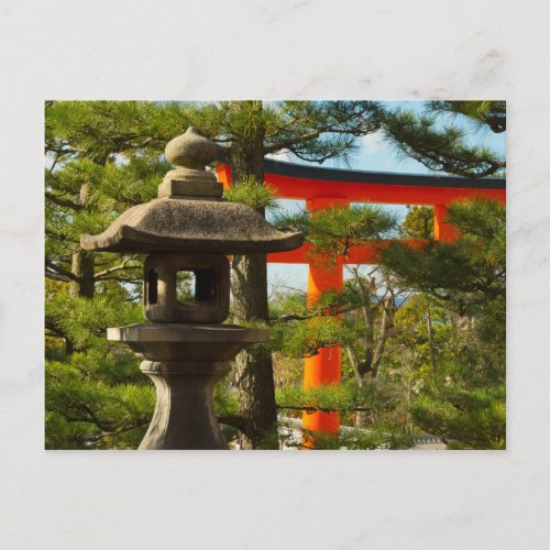 Stone Lantern and Torii Gate Postcard