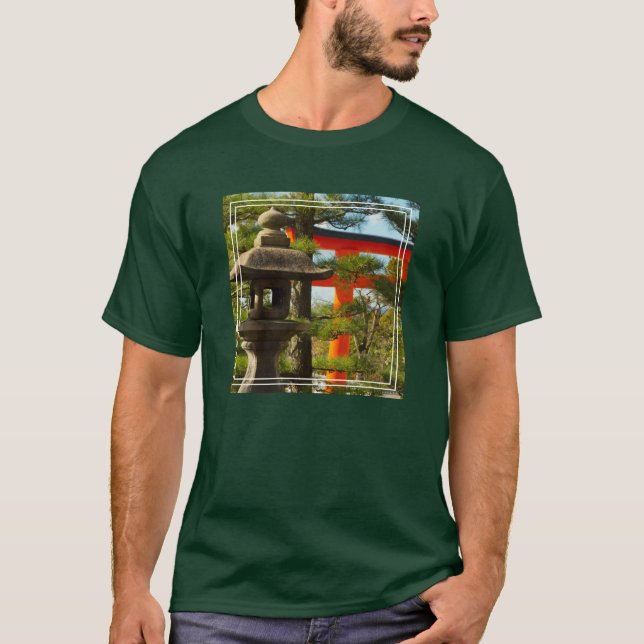 Stone Lantern and Torii Gate T-Shirt (Front)