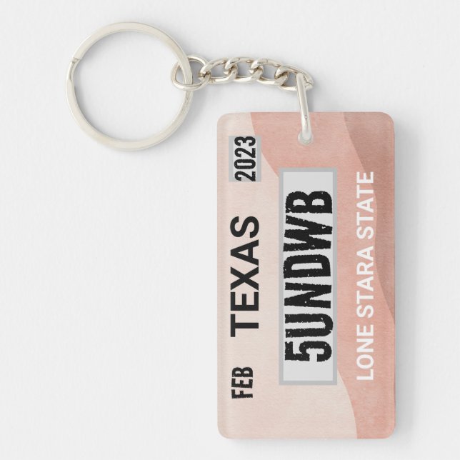 stone license plate keychain (Front)