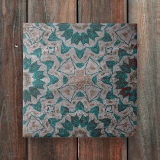 Stone-Like Gray Textured Green Leaves Geometric