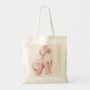 Stone Lion Guardian Statue drawing Tote Bag