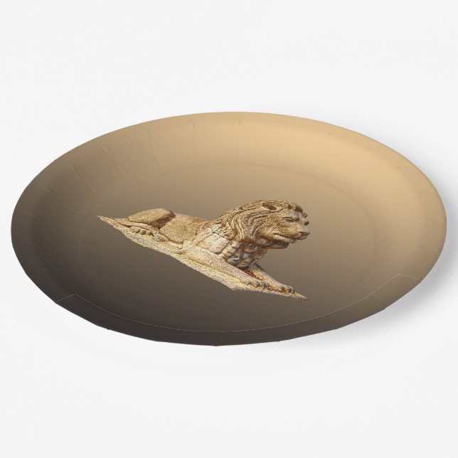 Stone Lion Paper Plates (Angled)