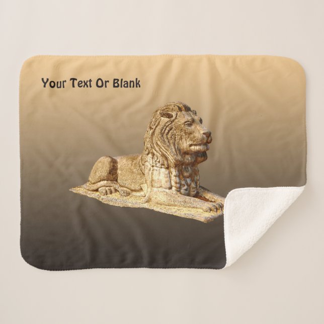 Stone Lion Sherpa Blanket (Front (Horizontal))