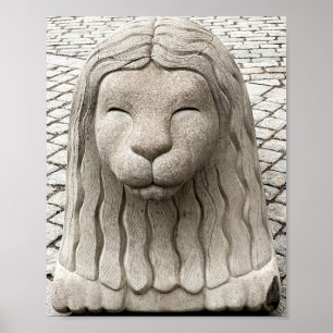 Stone Lion Stockholm Sweden Photograph Poster