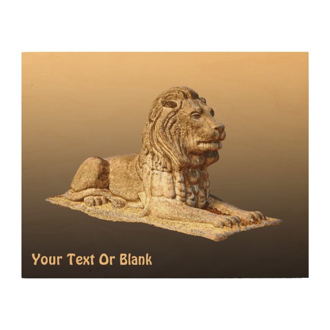 Stone Lion Wood Wall Decor (Front)