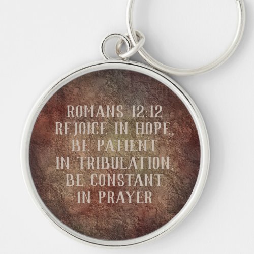 Stone_Look Bible Verse Patience Prayer Tribulation Keychain