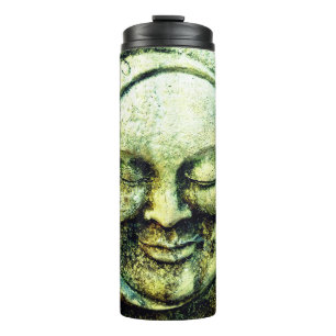 Stone look moon and sun face crescent thermal tumbler
