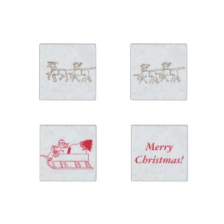 Stone Magnet - Christmas Theme