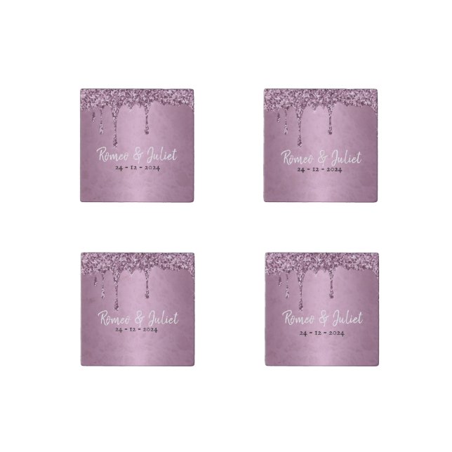 Stone Magnet Custom Wedding Favors (Front)