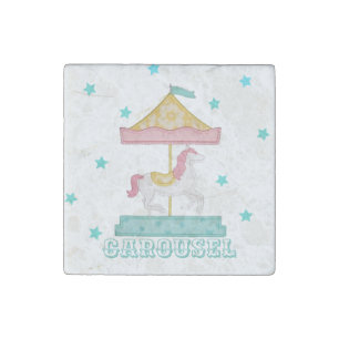 Stone Magnet - Pink Carousel