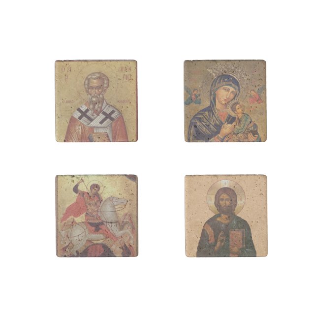 Stone Magnet religious orthodox icon (Front)