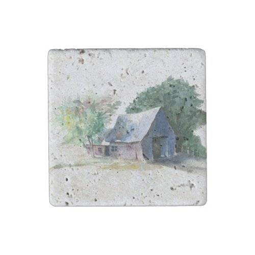 Stone Magnet _ Rural Barn Painting