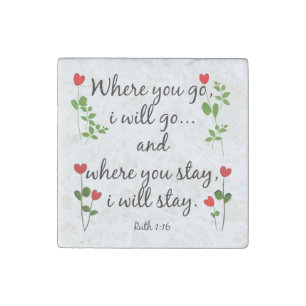 Stone Magnet w Scripture Verse on Marriage (Ruth)