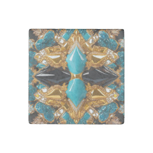 Stone magnet with Bahamas Colors Design