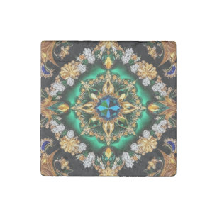 Stone magnet with Brazilian Colors Design