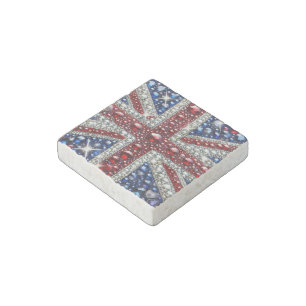 Stone magnet with British Colors Design