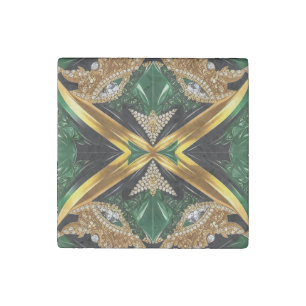 Stone magnet with Jamaican Colors Design