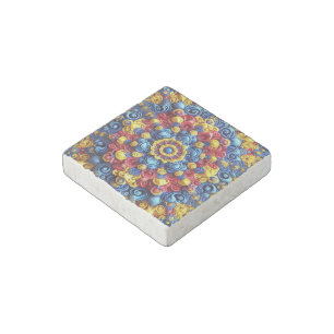 Stone magnet with Romanian Colors Design