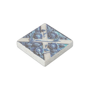 Stone magnet with Scottish Thistles Design
