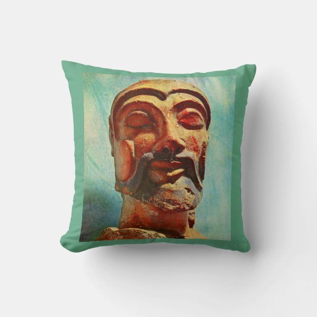 stone man print throw pillow (Front)