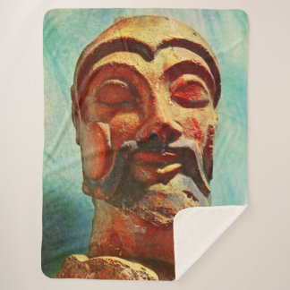 stone man sherpa blanket