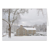 Stone mansion in snow with hills (Front Horizontal)