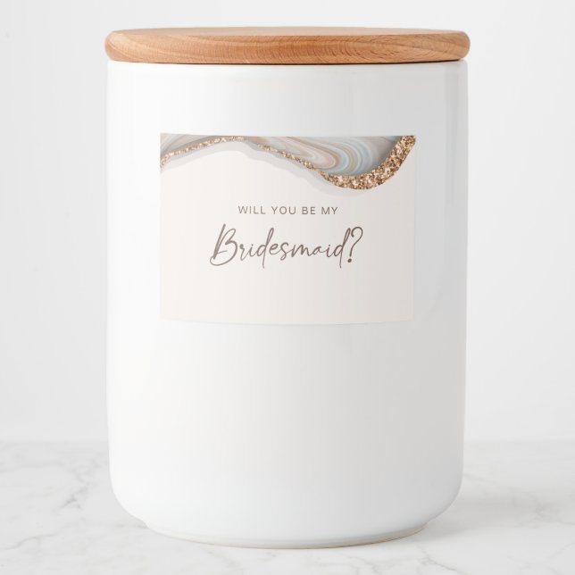 Stone Marble Agate Bridesmaid Candle Label (Front)