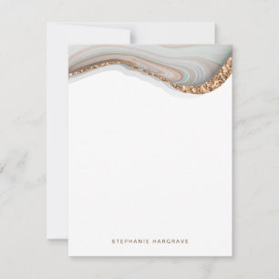 Stone Marble Agate Geode Glitter Note Card