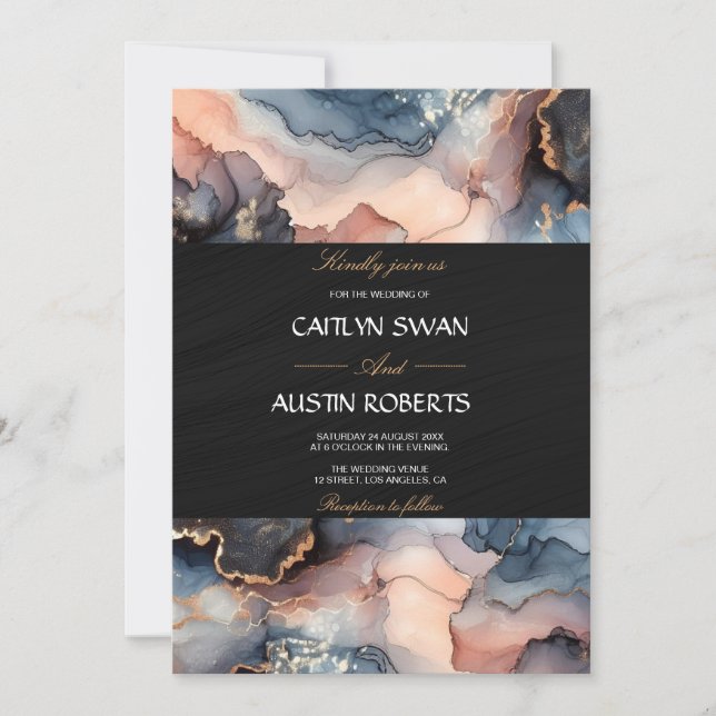 Stone Marble Agate Invitation (Front)
