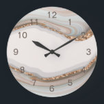 Stone Marble Agate  Large Clock<br><div class="desc">Designed to coordinate with our Agate Business Collection,  this wall clock features gorgeous marble agate background. For more advanced customisation of this design,  e.g. changing layout,  font or text size please click the "CUSTOMIZE" button above. Please contact me for any questions!</div>