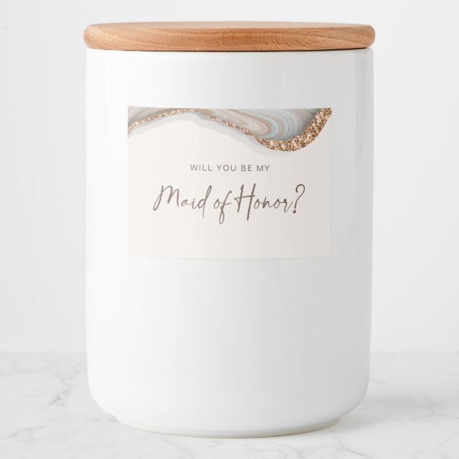 Stone Marble Agate Maid of Honor Candle Label (Front)