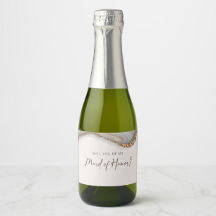 Stone Marble Agate Maid of Honor Sparkling Wine La Label