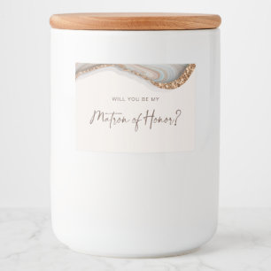 Stone Marble Agate Matron of Honor Candle Label