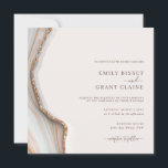 Stone Marble Agate Square Wedding Invitation<br><div class="desc">Designed to coordinate with our Natural Marble Agate Collection, this customizable matching wedding invitation card features a gorgeous marble agate texture in natural colour paired with contemporary text. This is a square invitation. The agate texture on the back of the card can be removed or moved to the edge of...</div>