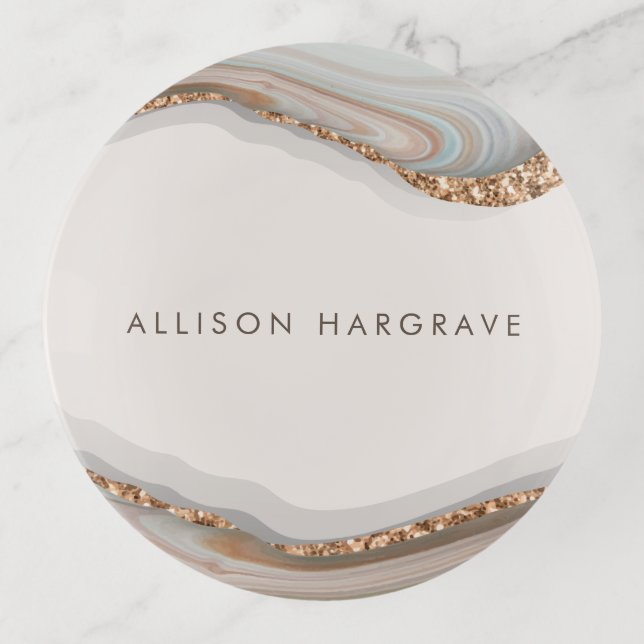 Stone Marble Agate Trinket Tray (Front)