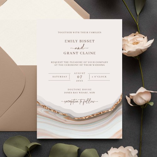 Stone Marble Agate Wedding Invitation